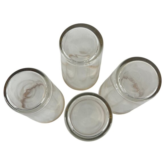 Set Of 4 Vintage Gold Rimmed Clear Glass Tumblers 8 Ounce Barware Drinking Glass - Picture 9 of 9